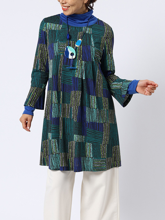 スムース × グラフィカル ドット プリント チュニック