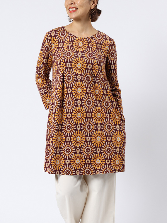 スノークリスタル柄 シャギー ジャガード チュニック