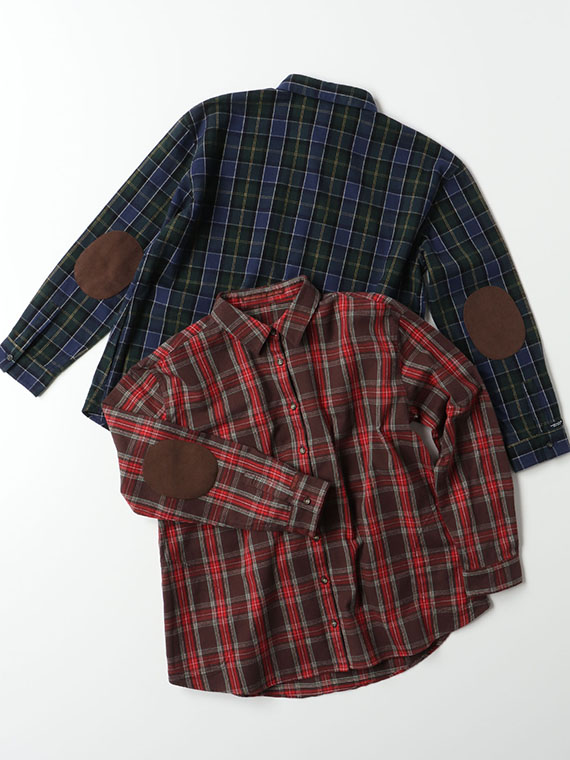 コットンツイル レギュラーカラーチェックシャツ