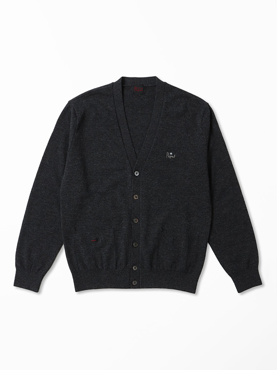 スーパーエクストラファインウール天竺12G Vネックカーディガン