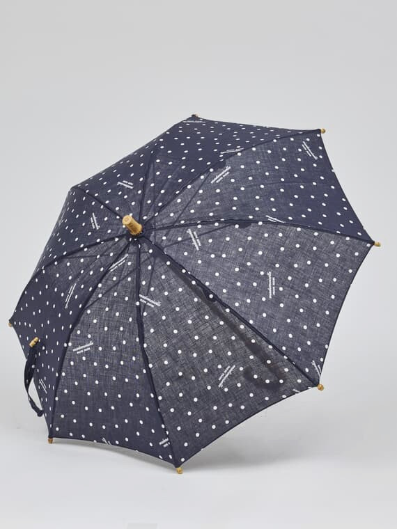 リネンプリント DOT&LOGO柄日傘