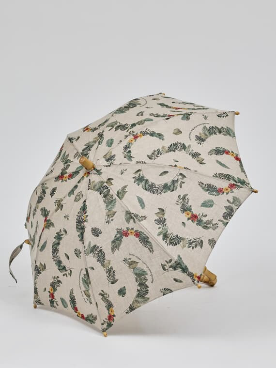 リネンプリント BOTANICAL HALF LAI柄日傘