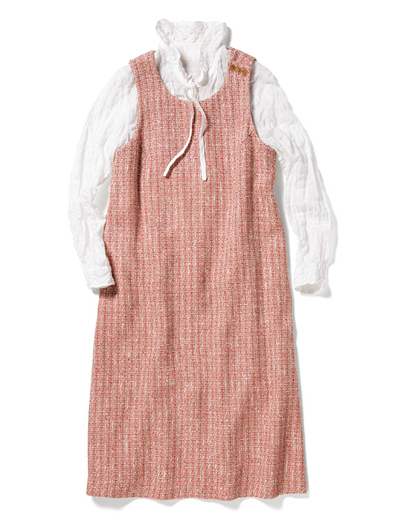 ミックスブークレーツィード ジャンパースカート