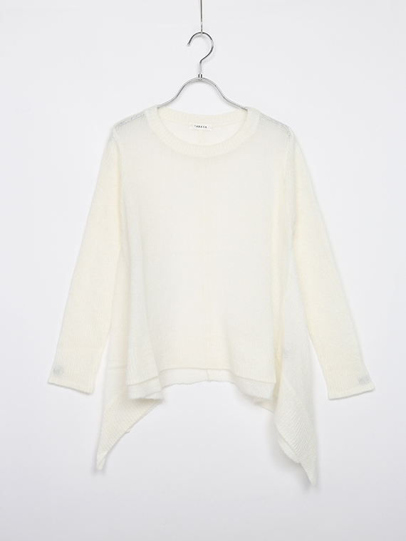 シアー ニット イレギュラー ヘム セーター