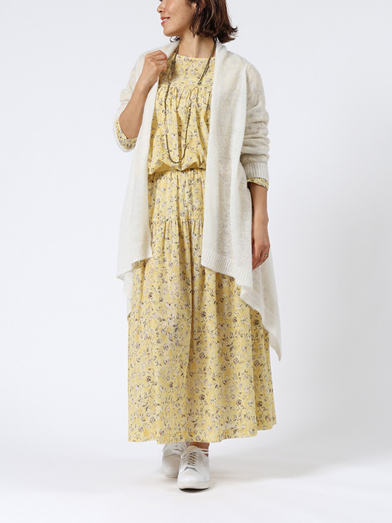 シアー ニット ストール風 トッパー カーディガン