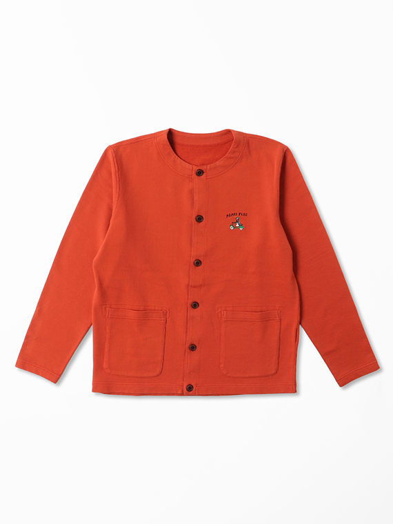 フレンチテリーミニ裏毛 ペンギン刺繍 カットソーカーディガン