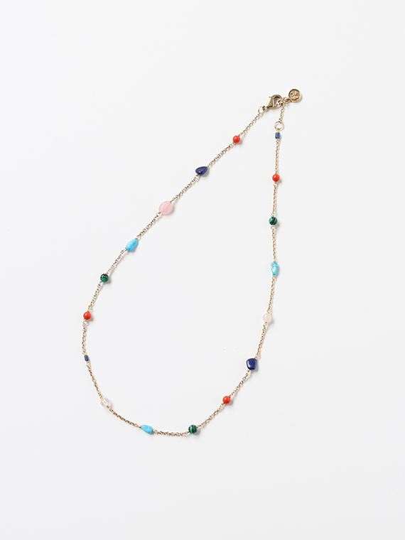 <ANABEL ARAM>アナベルアラム カラーストーン付きチェーンネックレス
