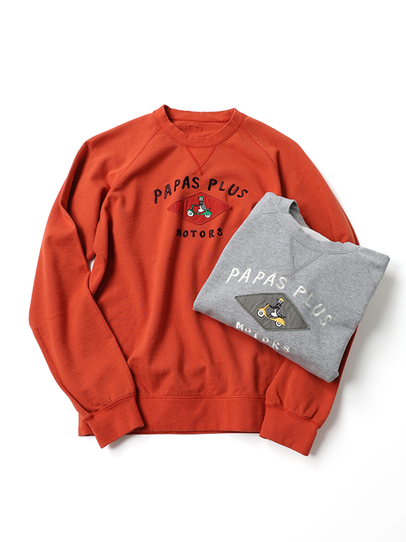 フレンチテリーミニ裏毛 ペンギン刺繍 クルーネックトレーナー