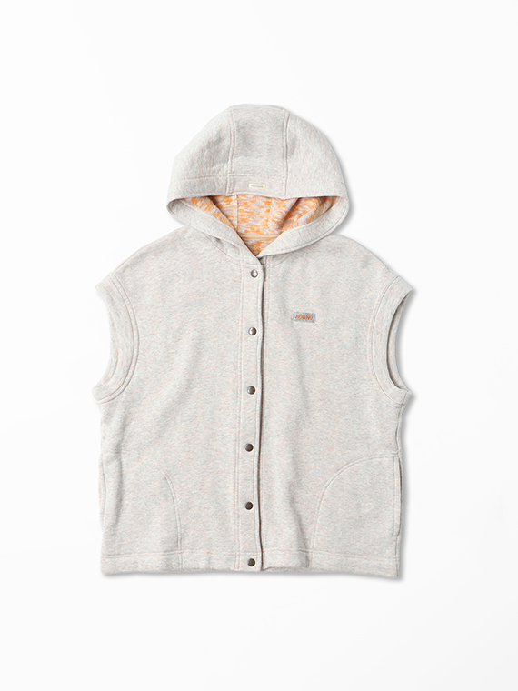 ソフトキャンディーズ裏毛 前開きフーディ―ベスト