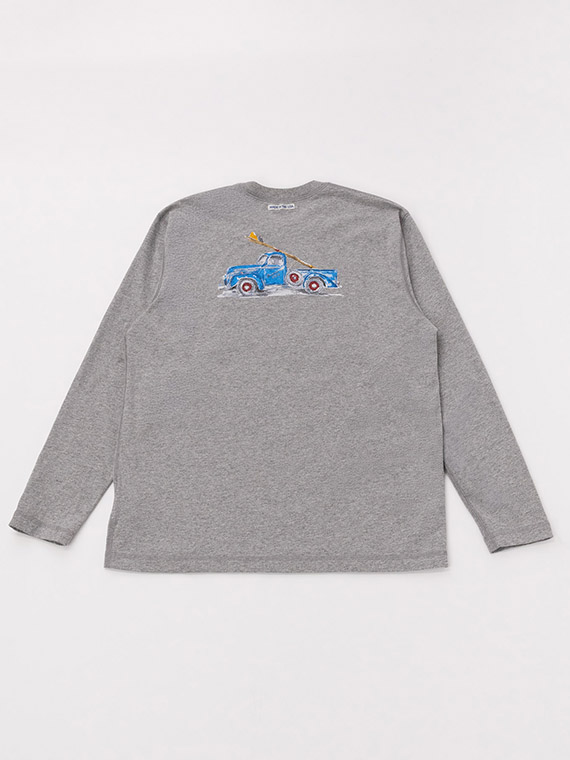 コットン/ポリエステル天竺 長袖プリントTシャツ<MADE IN USA>