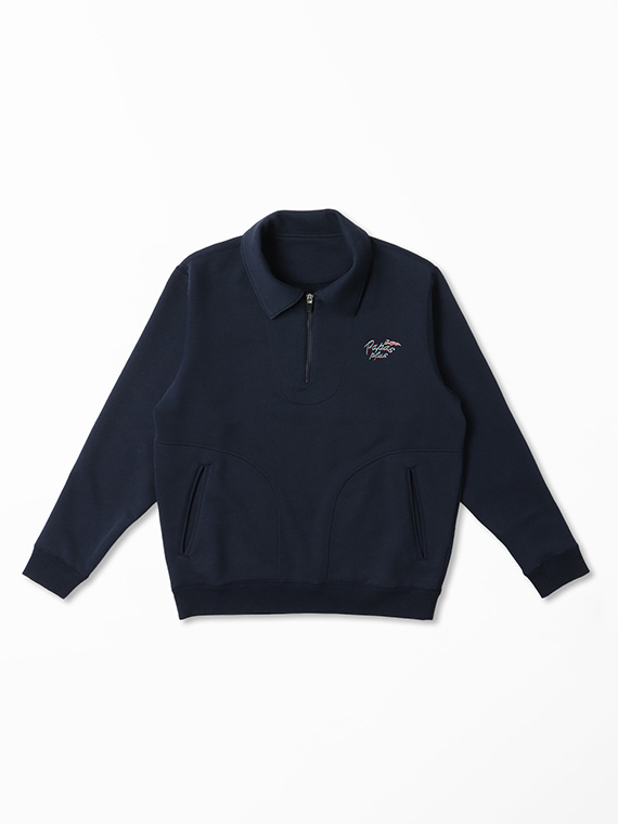 アスレジャー裏毛 ハーフジップトレーナー