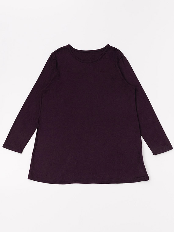 【SALE】スーパーウォッシャブルウール先染天竺 Aラインチュニック