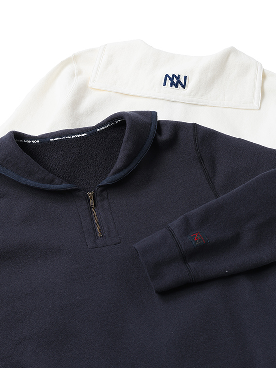 ラフィ裏毛 セーラーカラープルオーバー