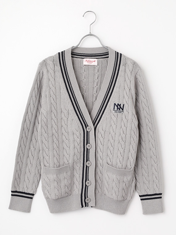 【SALE】ストレッチコットンバルキーヤーン5G ケーブル柄カーディガン【60th Anniversary Collection】