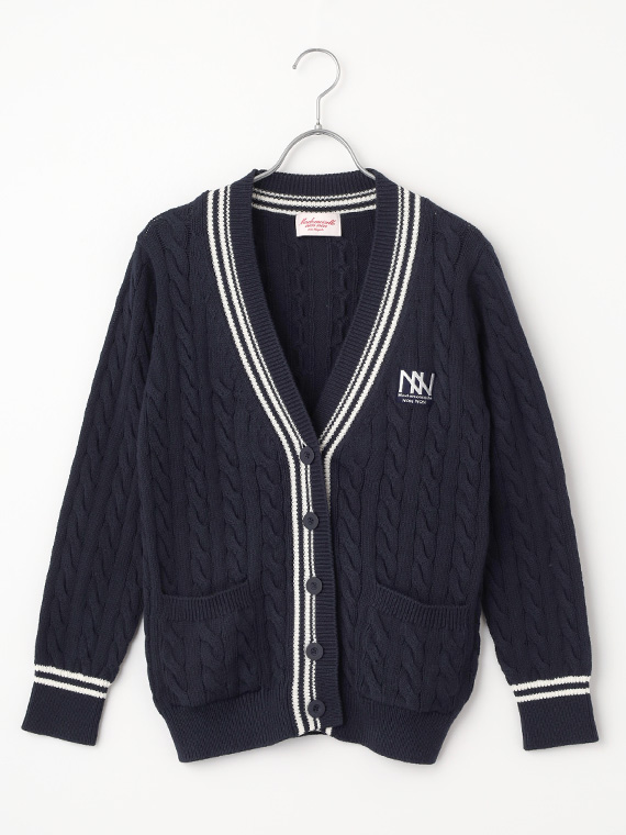 【SALE】ストレッチコットンバルキーヤーン5G ケーブル柄カーディガン【60th Anniversary Collection】