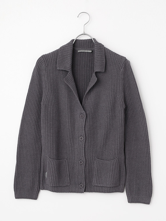 【SALE】バルキーコットンニット5G テーラーカラーニットジャケット
