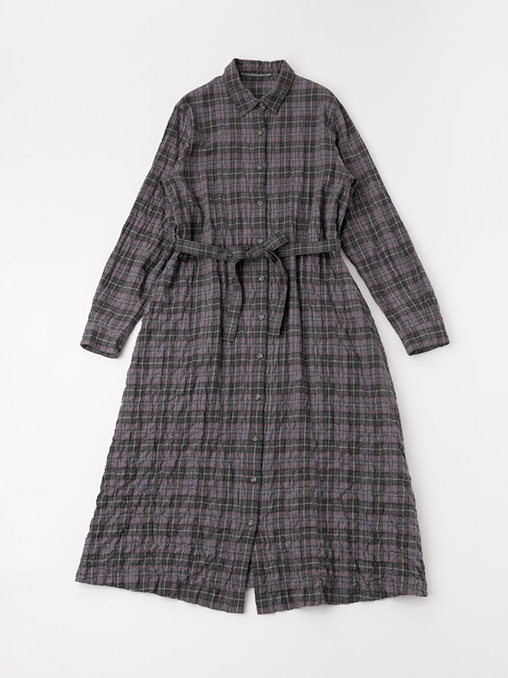 【SALE】コットンビエラシャーリングチェック シャツワンピース