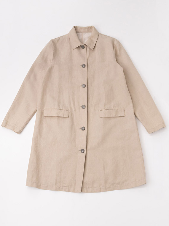 【SALE】ラフィ/リネンデニムステンカラーコート