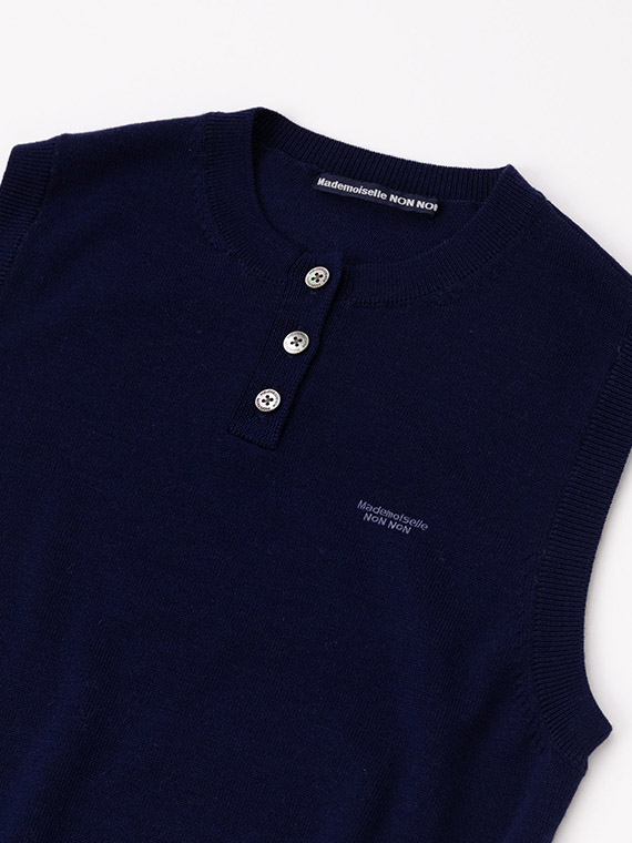 【SALE】ウルトラファインウール ヘンリーネックニットベスト