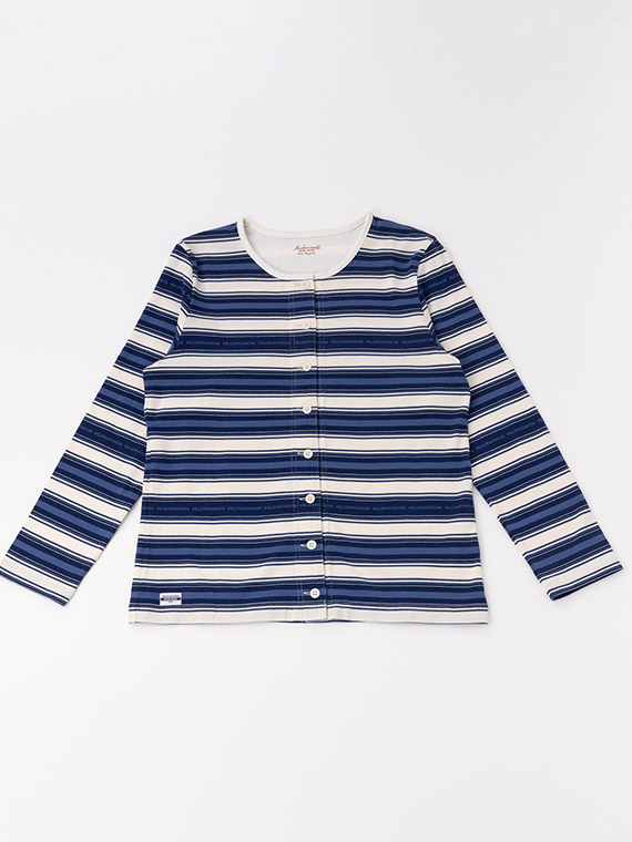 【SALE】天竺ジャガードボーダーカーディガン