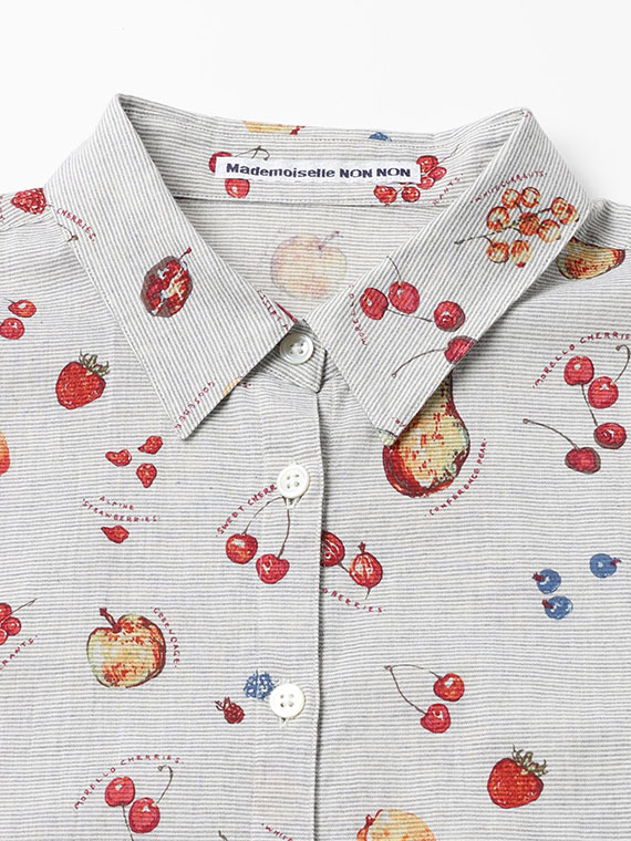 トップボーダー フルーツプリント柄シャツ